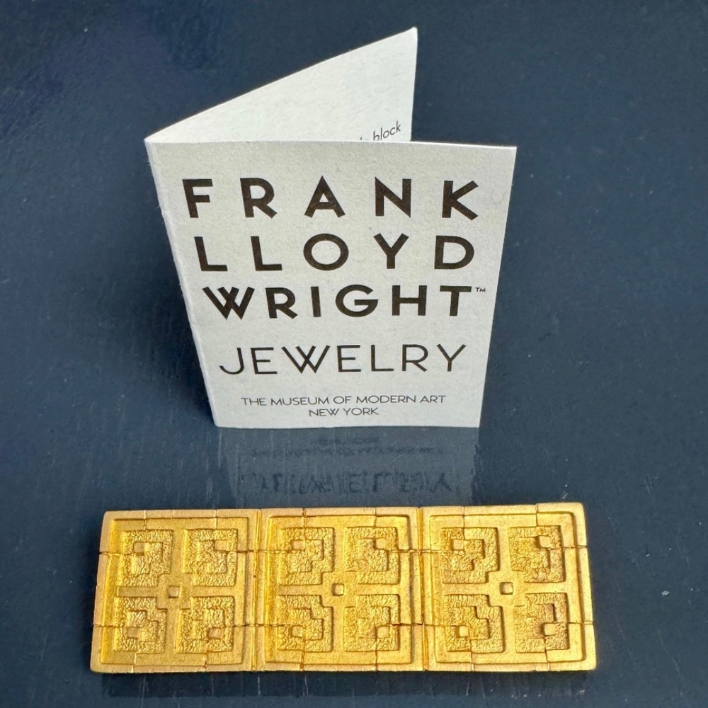 Vintage MoMA Frank Lloyd Wright 22kt Gold Plated Brooch Pin